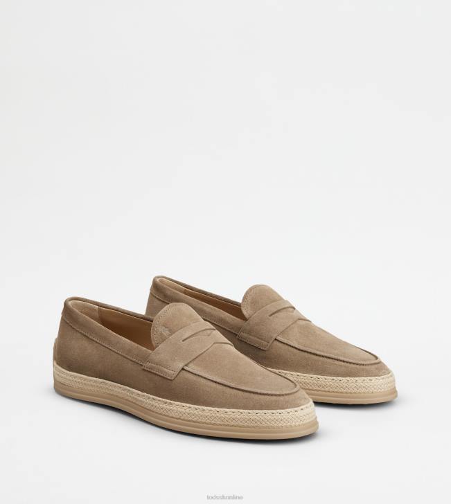 Tod\'s 8NXV644 béžová muži mokasíny v semišu