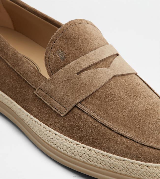 Tod\'s 8NXV645 hnedá muži mokasíny v semišu
