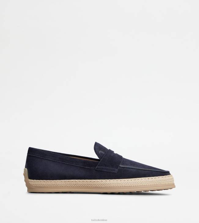 Tod's 8NXV647 Modrá muži mokasíny v semišu