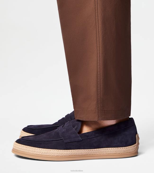 Tod\'s 8NXV647 Modrá muži mokasíny v semišu