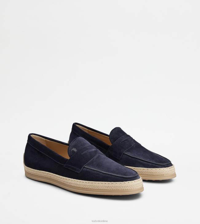 Tod\'s 8NXV647 Modrá muži mokasíny v semišu