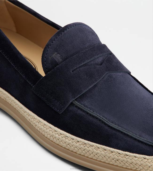 Tod\'s 8NXV647 Modrá muži mokasíny v semišu
