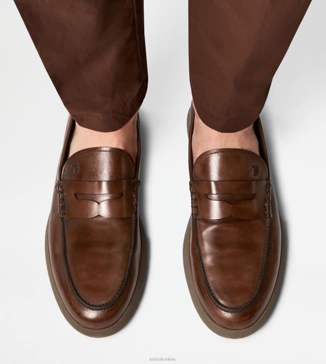 Tod\'s 8NXV652 hnedá muži mokasíny v koži