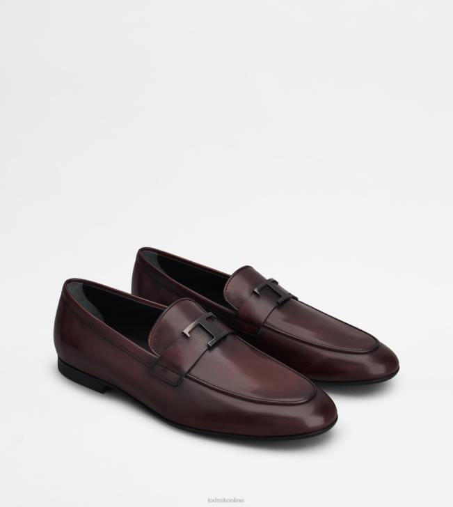 Tod\'s 8NXV654 bordová muži t nadčasové mokasíny v koži