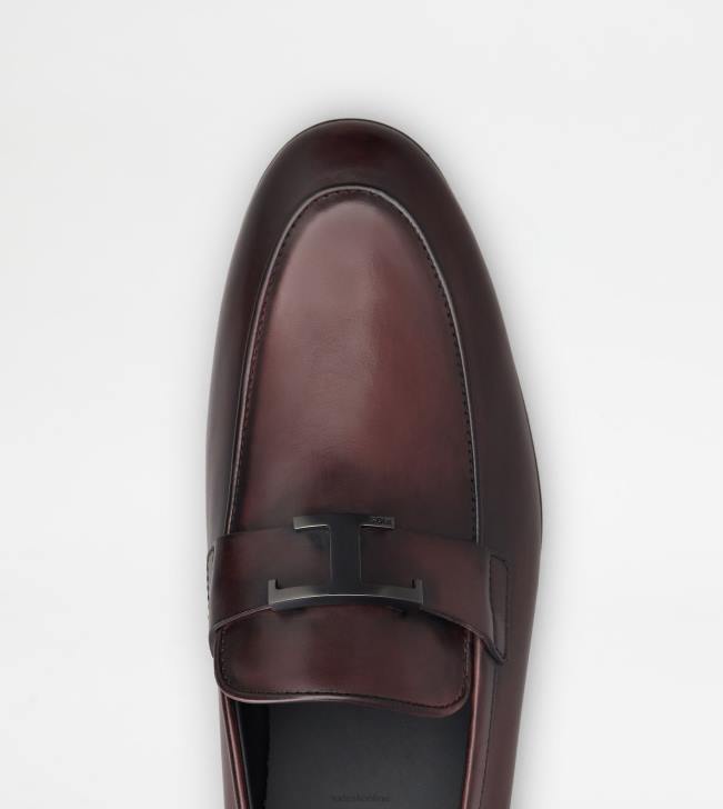 Tod\'s 8NXV654 bordová muži t nadčasové mokasíny v koži