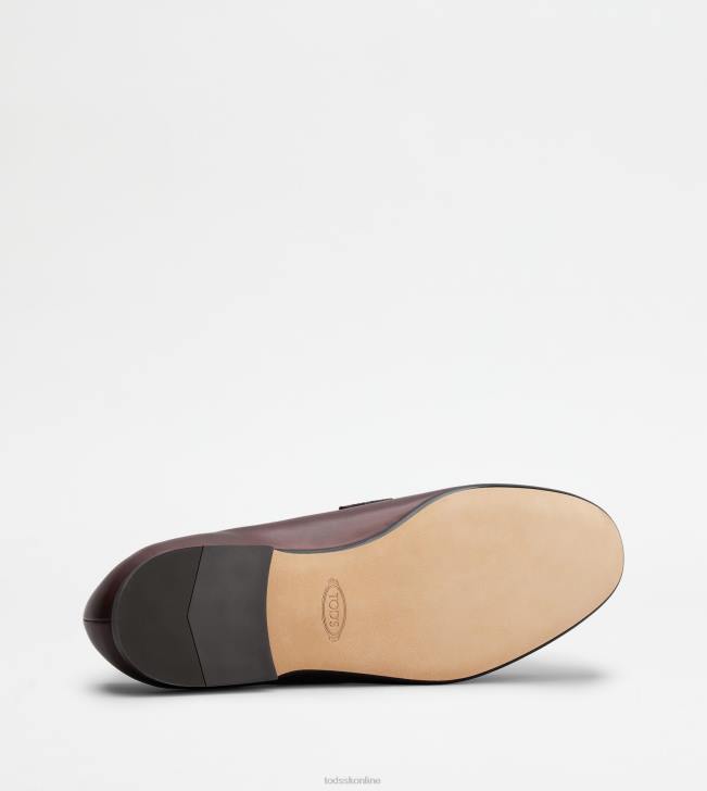 Tod\'s 8NXV654 bordová muži t nadčasové mokasíny v koži