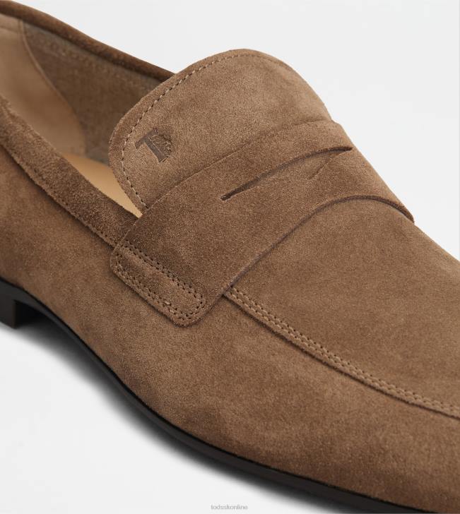 Tod\'s 8NXV656 hnedá muži mokasíny v semišu