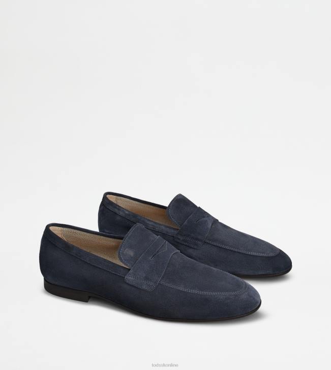 Tod\'s 8NXV658 Modrá muži mokasíny v semišu