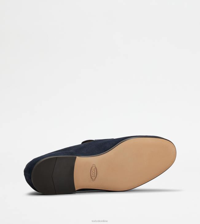 Tod\'s 8NXV658 Modrá muži mokasíny v semišu