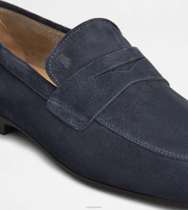 Tod\'s 8NXV658 Modrá muži mokasíny v semišu