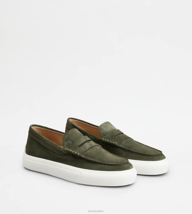 Tod\'s 8NXV661 zelená muži mokasíny v semišu