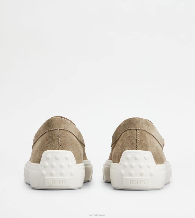 Tod\'s 8NXV662 béžová muži mokasíny v semišu