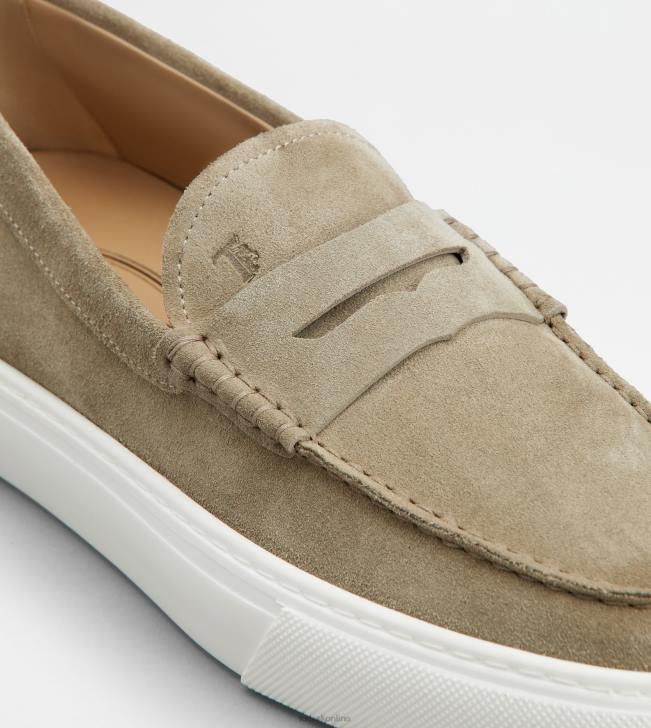 Tod\'s 8NXV662 béžová muži mokasíny v semišu