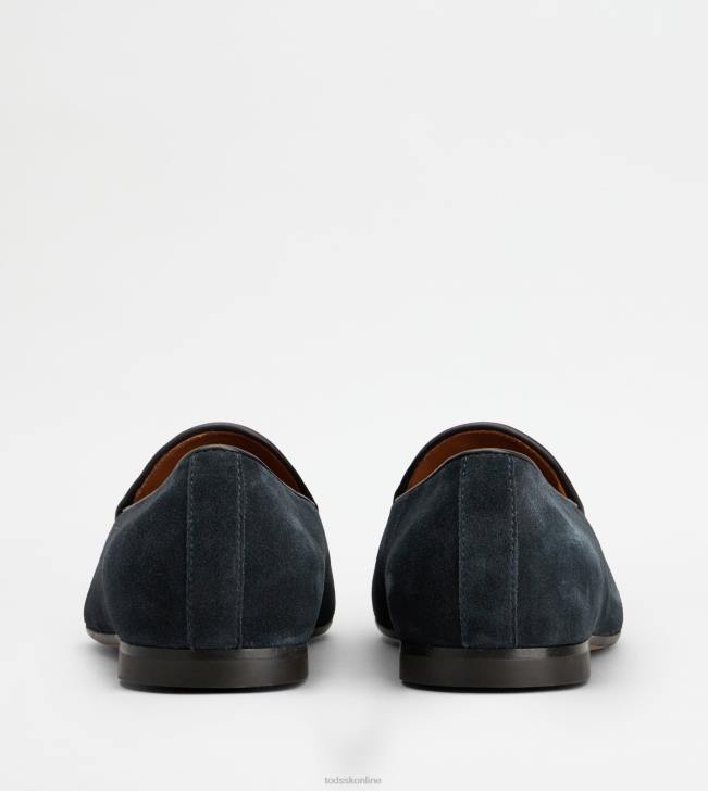 Tod\'s 8NXV663 Modrá muži semišové mokasíny so strapcami