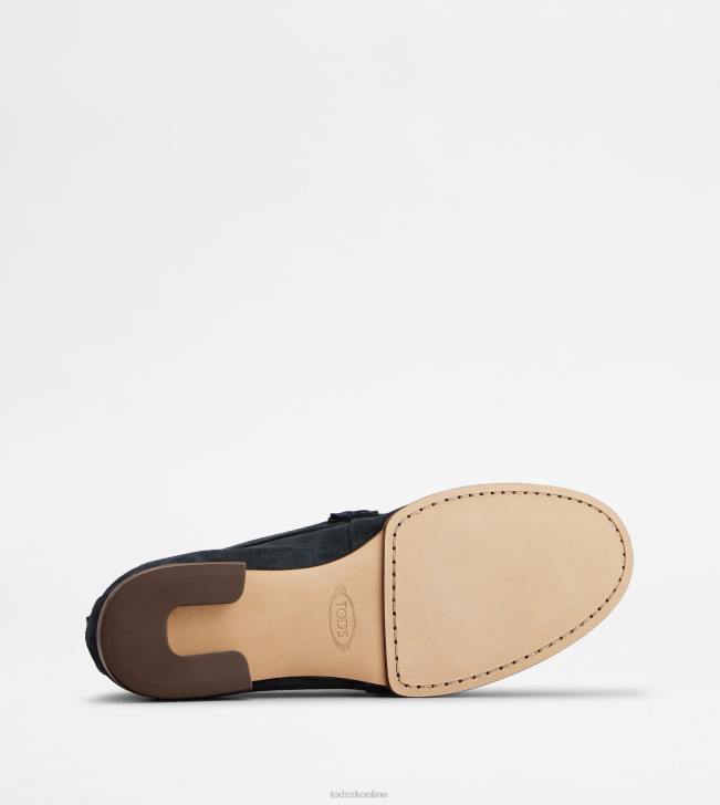 Tod\'s 8NXV673 Modrá muži mokasíny v semišu