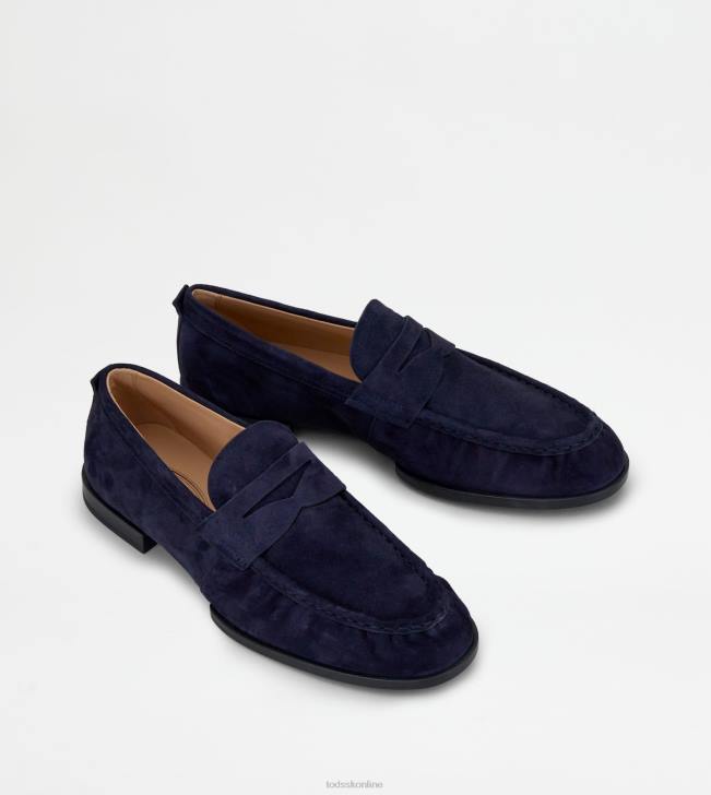 Tod\'s 8NXV675 Modrá muži mokasíny v semišu