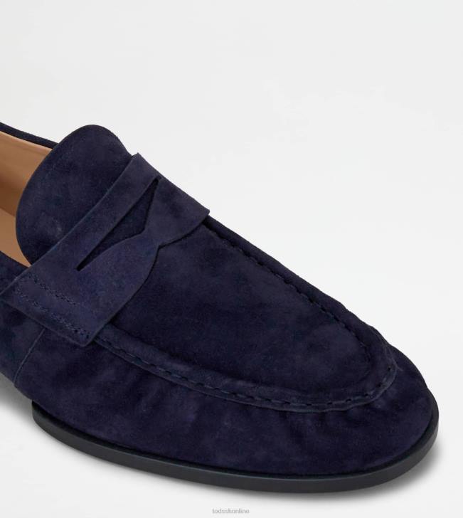 Tod\'s 8NXV675 Modrá muži mokasíny v semišu