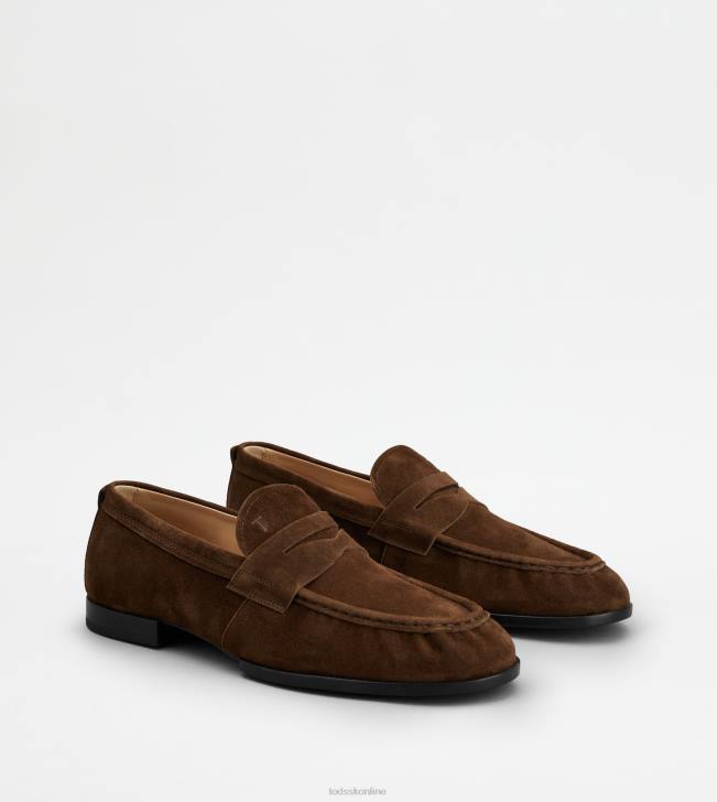 Tod\'s 8NXV678 hnedá muži mokasíny v semišu