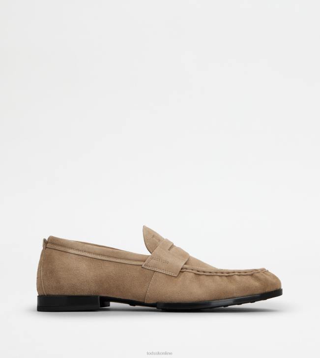 Tod's 8NXV679 béžová muži mokasíny v semišu