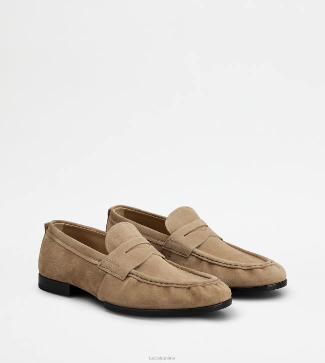 Tod\'s 8NXV679 béžová muži mokasíny v semišu