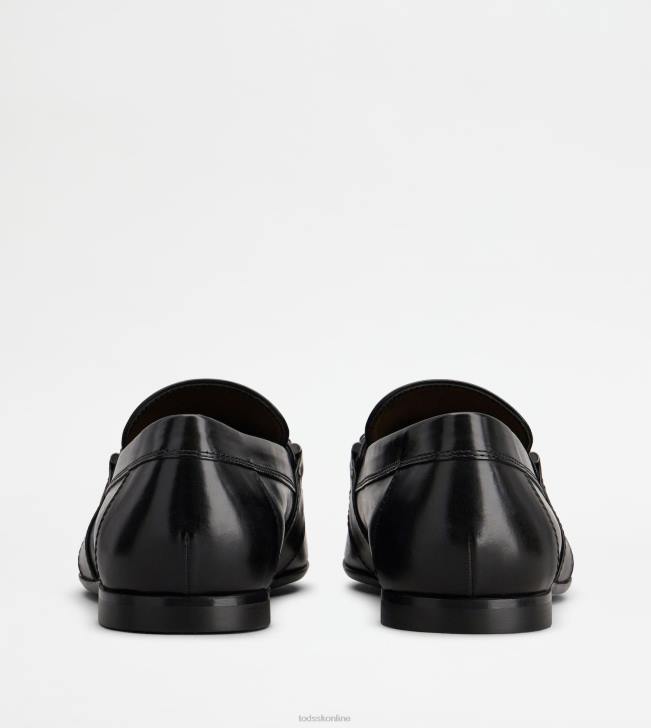 Tod\'s 8NXV685 čierna muži mokasíny v koži so strapcami