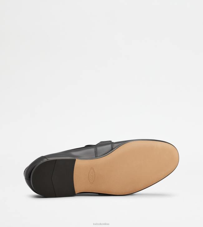 Tod\'s 8NXV685 čierna muži mokasíny v koži so strapcami