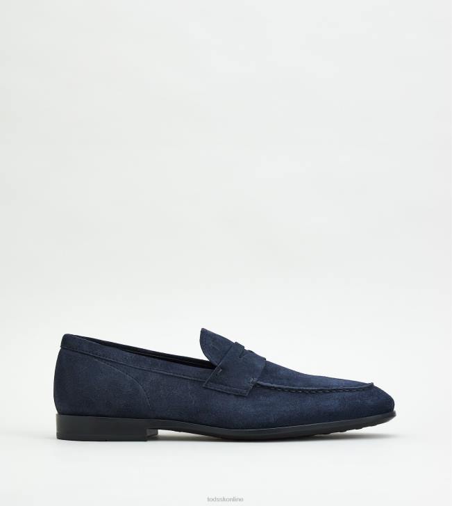 Tod's 8NXV690 Modrá muži mokasíny v semišu