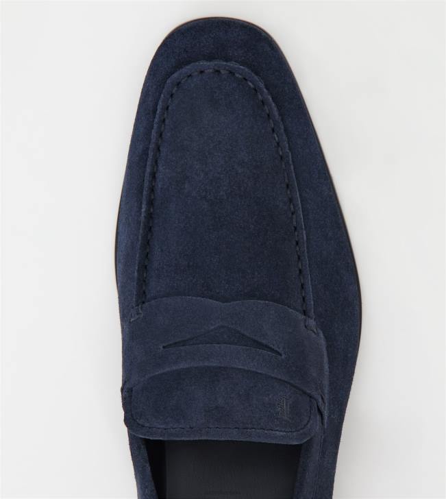 Tod\'s 8NXV690 Modrá muži mokasíny v semišu