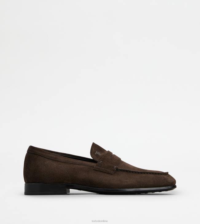 Tod's 8NXV691 hnedá muži mokasíny v semišu