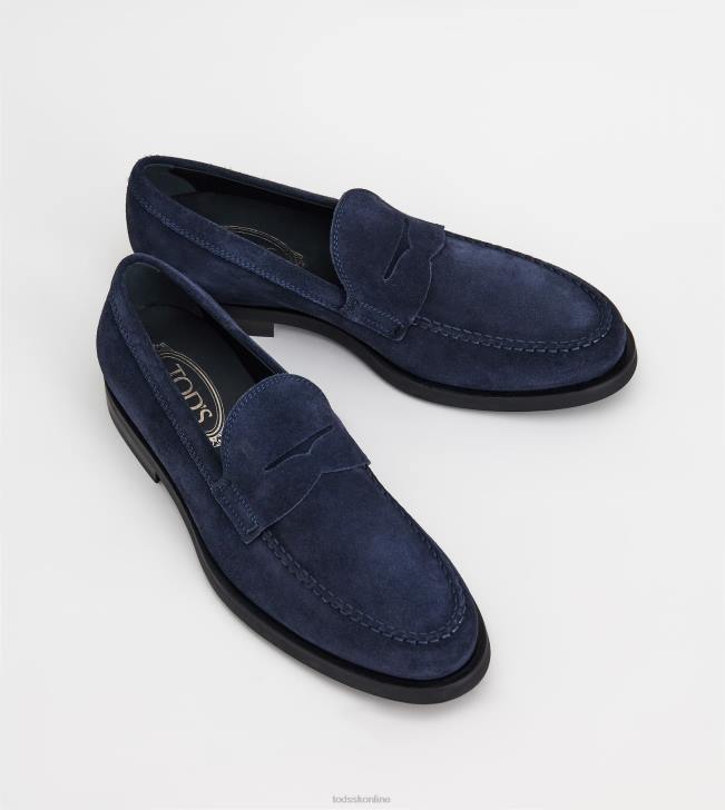 Tod\'s 8NXV700 Modrá muži mokasíny v semišu