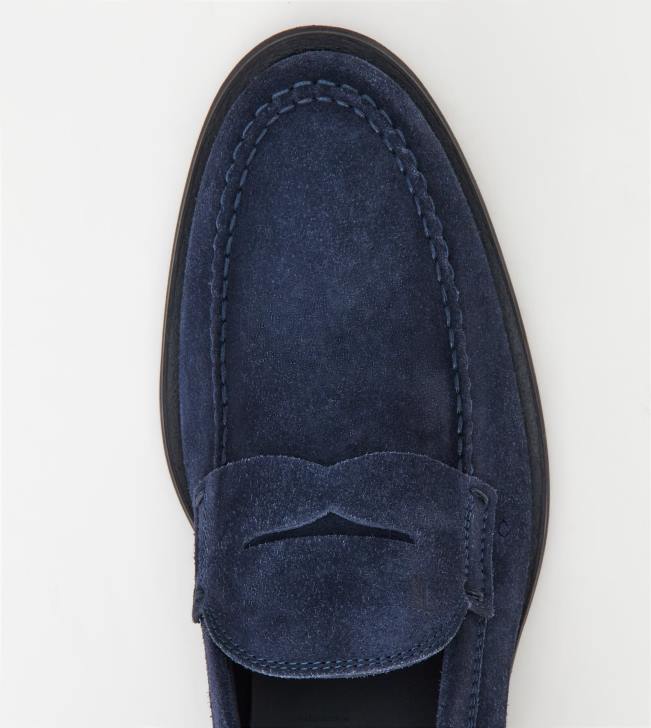 Tod\'s 8NXV700 Modrá muži mokasíny v semišu