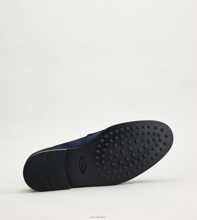 Tod\'s 8NXV700 Modrá muži mokasíny v semišu