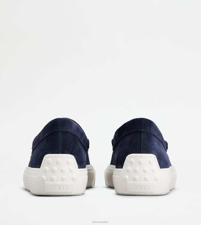 Tod\'s 8NXV780 Modrá muži mokasíny v semišu