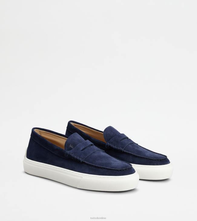 Tod\'s 8NXV780 Modrá muži mokasíny v semišu