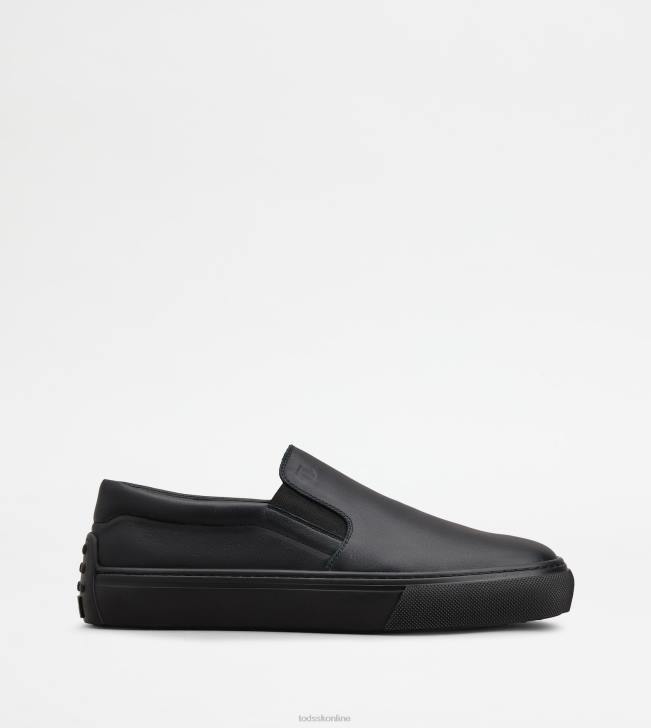 Tod's 8NXV845 čierna muži návleky v koži