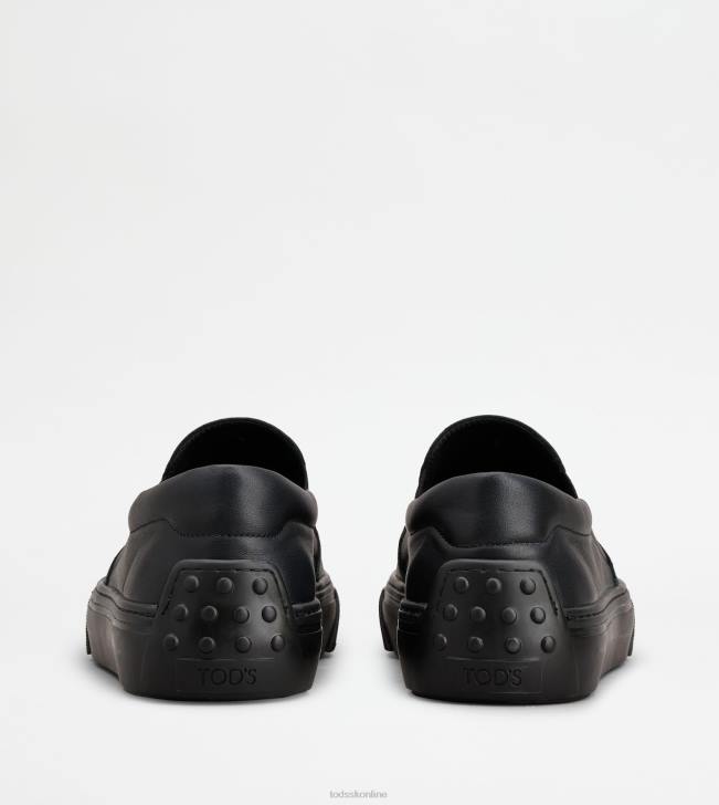 Tod\'s 8NXV845 čierna muži návleky v koži