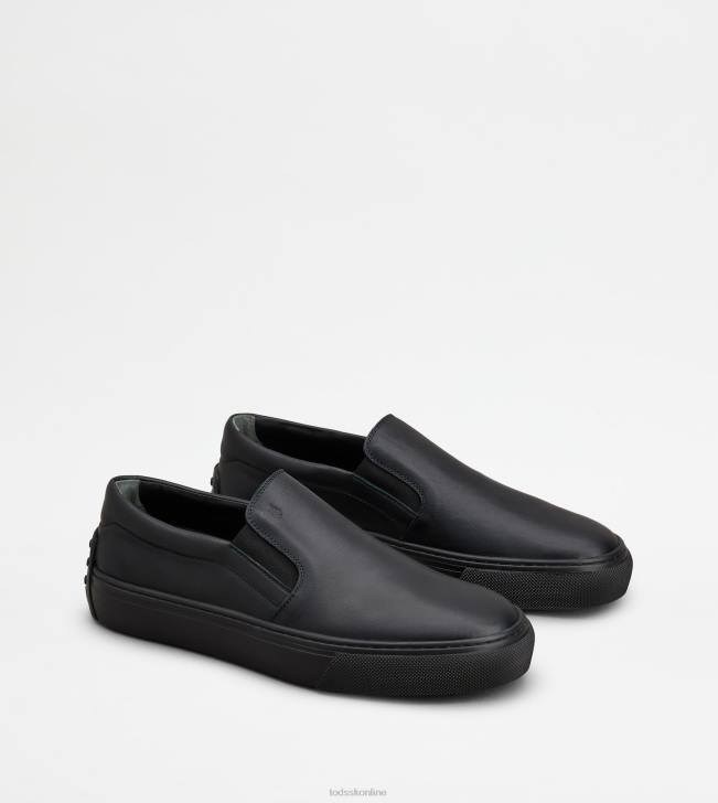 Tod\'s 8NXV845 čierna muži návleky v koži