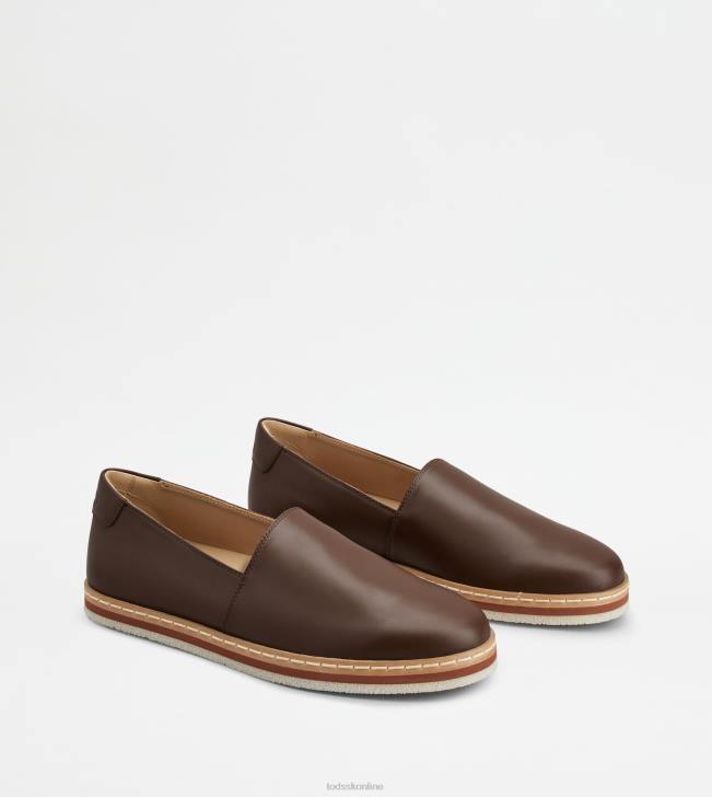 Tod\'s 8NXV896 hnedá muži návleky v koži