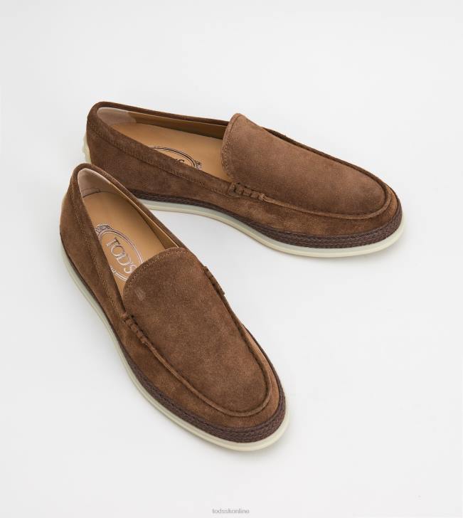 Tod\'s 8NXV905 hnedá muži návleky z semišu