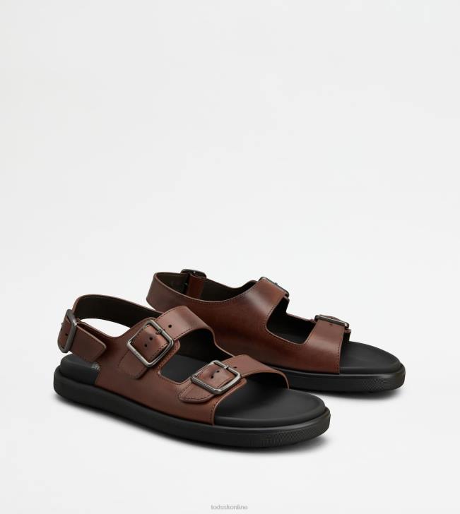 Tod\'s 8NXV916 hnedá muži sandále v koži