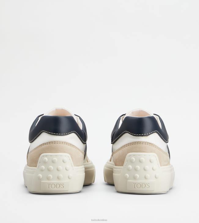 Tod\'s 8NXV1137 biela/biela/modrá muži tenisky z kože a látky
