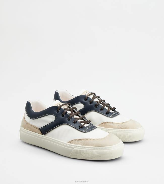 Tod\'s 8NXV1137 biela/biela/modrá muži tenisky z kože a látky