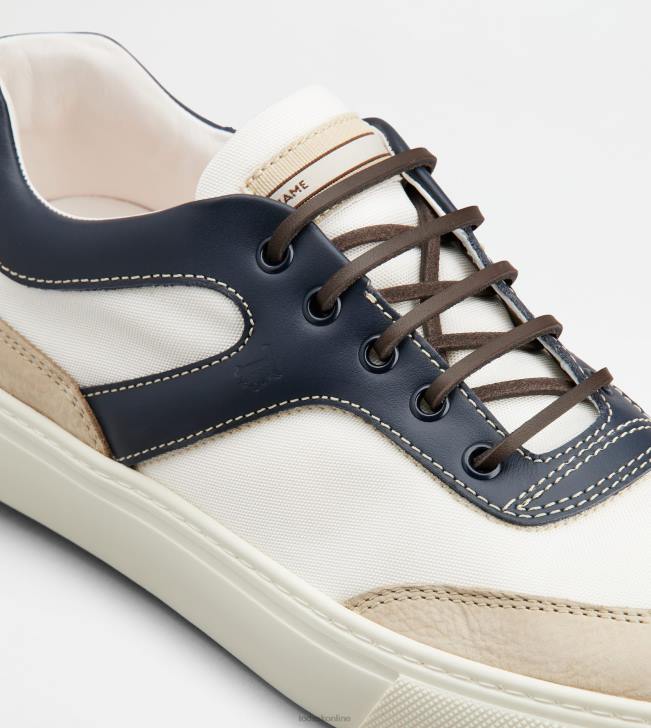 Tod\'s 8NXV1137 biela/biela/modrá muži tenisky z kože a látky