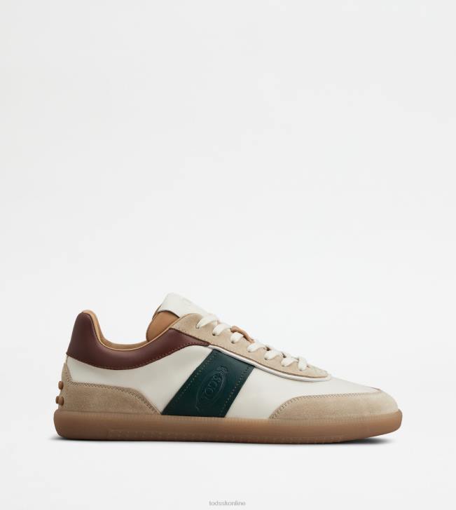 Tod's 8NXV840 sivobiela/hnedá/zelená muži semišové tenisky