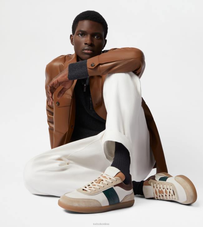 Tod\'s 8NXV840 sivobiela/hnedá/zelená muži semišové tenisky