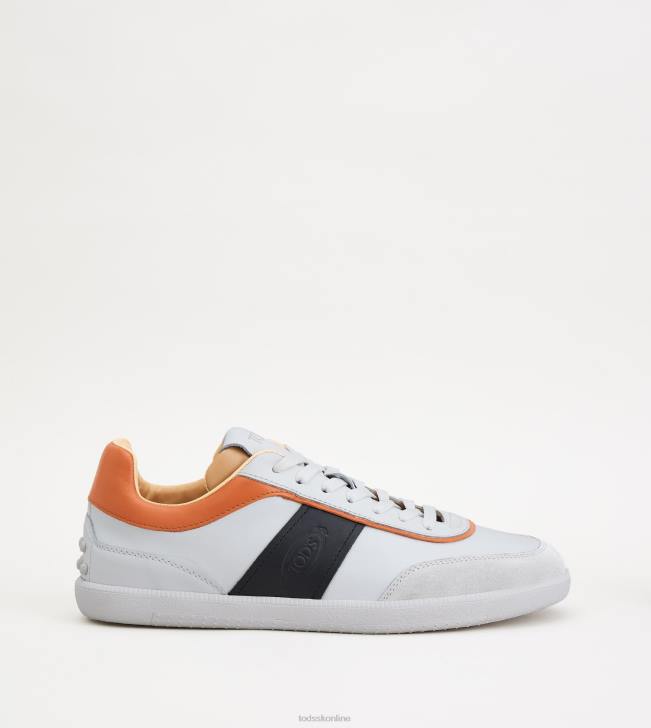 Tod's 8NXV842 biela/čierna/oranžová muži kožené tenisky so záložkami