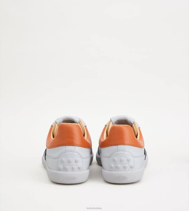 Tod\'s 8NXV842 biela/čierna/oranžová muži kožené tenisky so záložkami