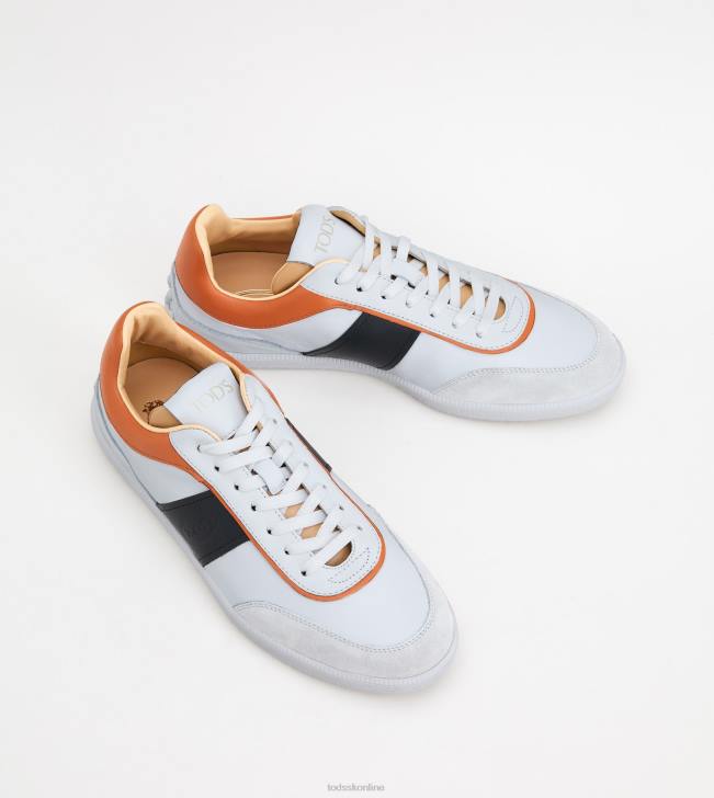 Tod\'s 8NXV842 biela/čierna/oranžová muži kožené tenisky so záložkami