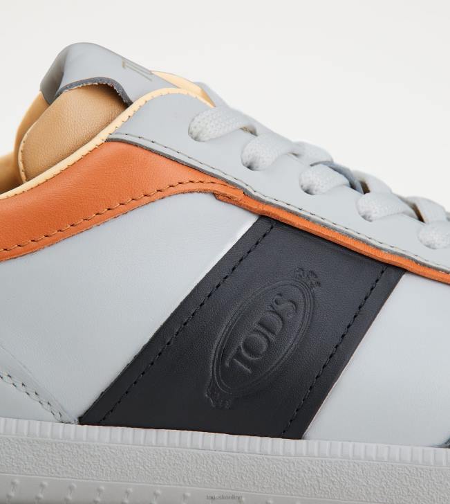 Tod\'s 8NXV842 biela/čierna/oranžová muži kožené tenisky so záložkami