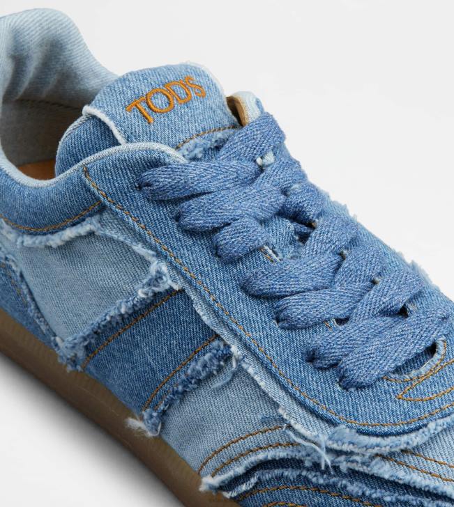 Tod\'s 8NXV844 svetlomodrá/modrá muži tenisky v riflovom prevedení